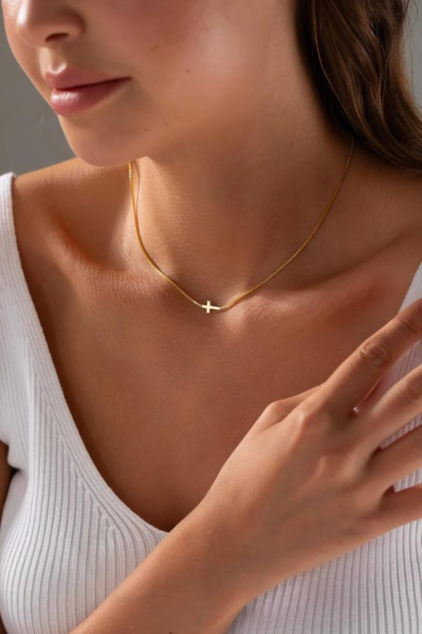 Cross Necklace for Women 14K Real Gold Silver Plated Dainty Small Cross Pendant Choker Simple Trendy Cute Cross Charm Chain Necklace Faith Jewelry Religious Minimalist Gift - Image 7