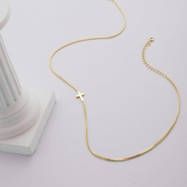 Cross Necklace for Women 14K Real Gold Silver Plated Dainty Small Cross Pendant Choker Simple Trendy Cute Cross Charm Chain Necklace Faith Jewelry Religious Minimalist Gift - Image 8
