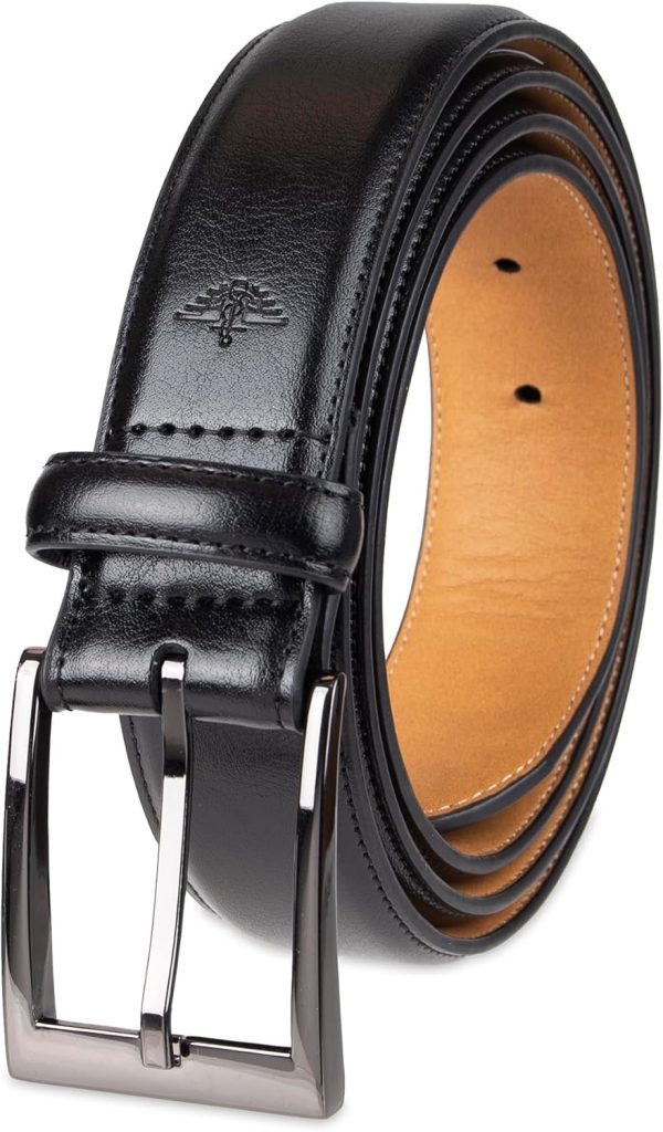 Men's 1 3/8 in. Feather-Edge Belt with Two-Row Stitching